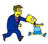 Principal Skinner (Bart's Headteacher) chasing Bart
